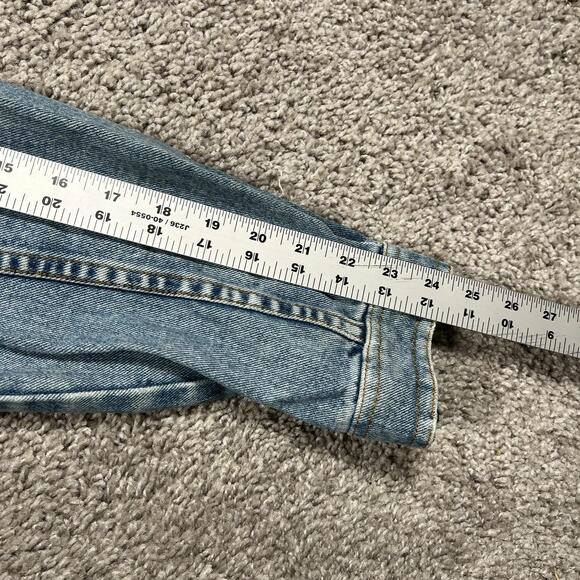 90’s The Territory Ahead Aztec Collar Denim Jean Jacket Vintage Womens Large - Picture 10 of 11